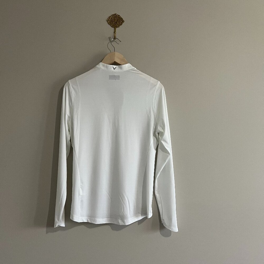 Callaway Opti-Dri White ¼ Zip Long Sleeve Golf Pullover Women’s Medium - Picture 2 of 11